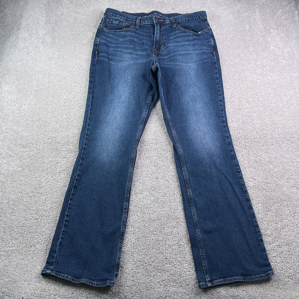 Old Navy Jeans Mens 34x32 Blue Boot‎ Cut Built In Flex Stretch Denim Casual